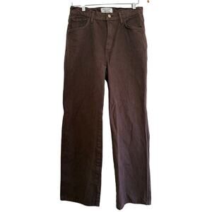 Women's Reformation Brown Val '90s Mid Rise Straight Denim Jeans - 28